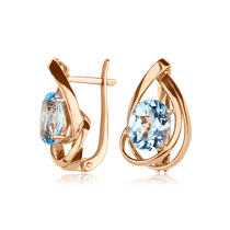 обзорное фото Золотые серьги с топазом овальной формы  559002 Золотые серьги с топазом обзорное фото Золотые серьги с топазом овальной формы  559002  Золотые серьги с топазом