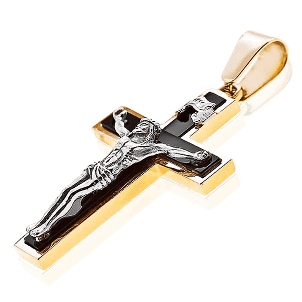 нательный золотой крестик с Распятием нательный золотой крестик с Распятием