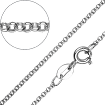 обзорное фото Серебряная цепочка с плетением Ролло на шпрингельном замке 040241  Серебряные колье