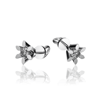 оглядове фото Сережки цвяшки з білого золота з діамантами 030427