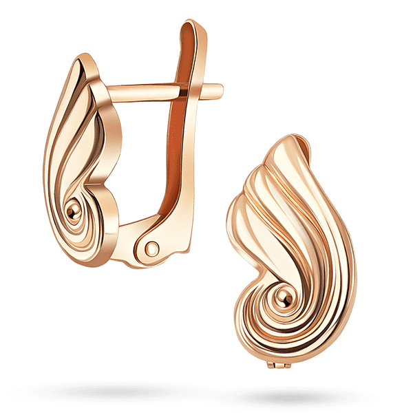 Серьги в красном золоте "Ondine" 041543 детальное изображение ювелирного изделия Золотые серьги без вставок Серьги в красном золоте "Ondine" 041543 детальное изображение ювелирного изделия Золотые серьги без вставок