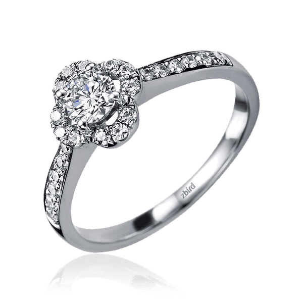 Золотое кольцо Цветок с бриллиантами 031034 детальное изображение ювелирного изделия Золотые кольца