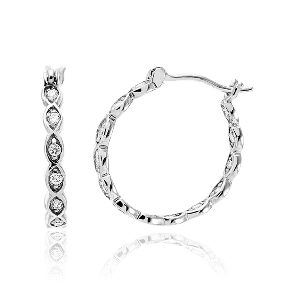 Золотые серьги кольцо с бриллиантом 036680 детальное изображение ювелирного изделия Золотые серьги