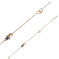 обзорное фото Браслет для мам золотой Мальчик и сердце с звездой 033791  Золотые браслеты