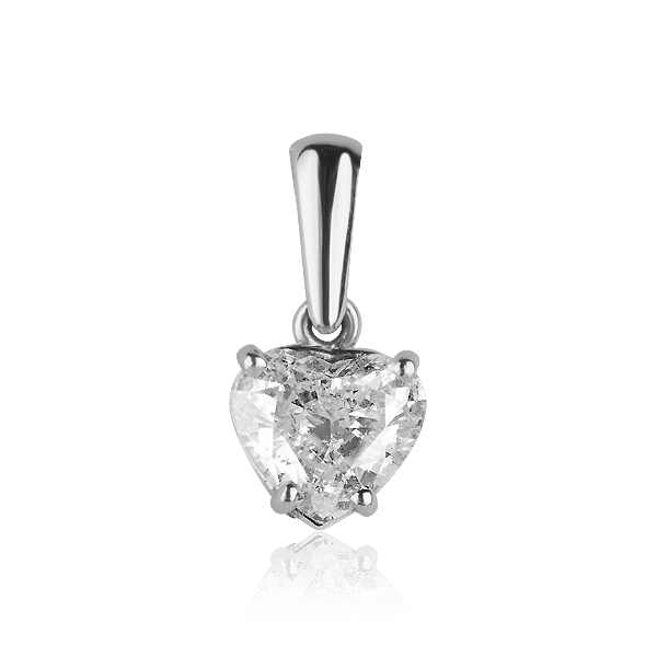 Золотой подвес с бриллиантом в виде сердца Золотой подвес с бриллиантом в виде сердца