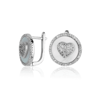 обзорное фото Серебряные серьги с перламутром и фианитами 027931 Серебряные серьги с камнями обзорное фото Серебряные серьги с перламутром и фианитами 027931  Серебряные серьги с камнями