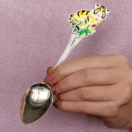 детская ложка из серебря Тигренок
