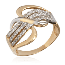 оглядове фото Золоте кільце з цирконієм 1818