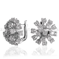 оглядове фото Золоті сережки з діамантом E0751