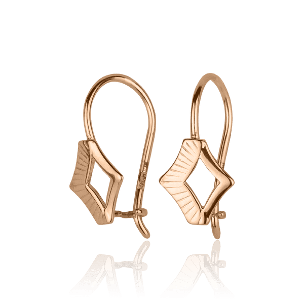 Золотые серьги без вставок на французском замке 1,3,0511 детальное изображение ювелирного изделия Серьги без камней