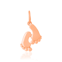 обзорное фото Золотой кулон пяточка младенца 024327  Золотые подвески без камней