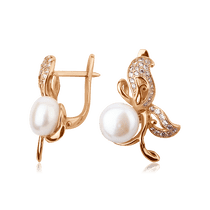 оглядове фото Золоті сережки з перлами 5119158