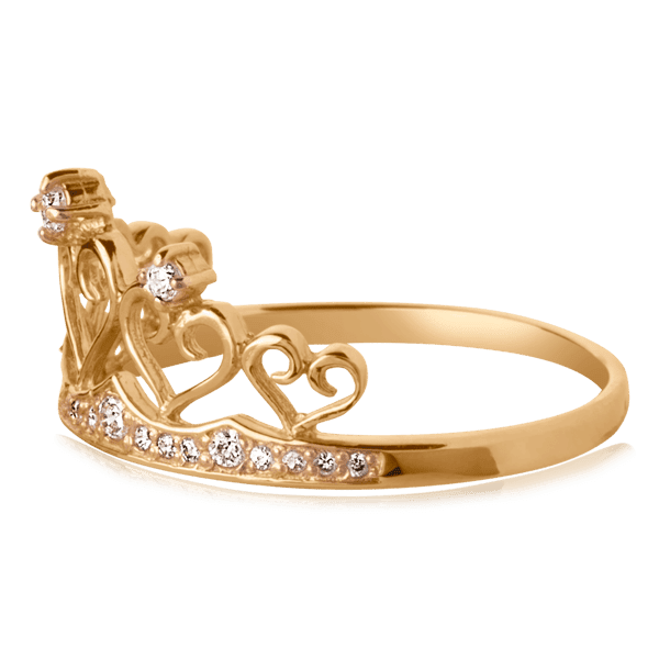 Золотое кольцо Корона с фианитами 025702 Золотое кольцо Корона с фианитами 025702