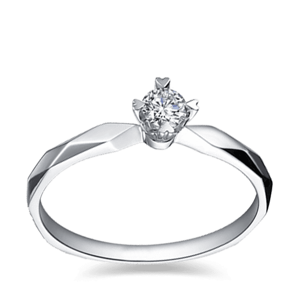 Каблучка для заручин з діамантом в білому золоті 024404 детальне зображення ювелірного виробу