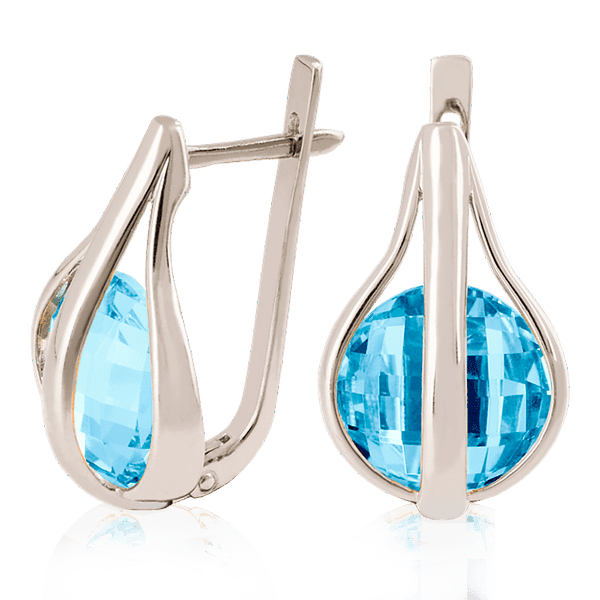 Золоті сережки з топазом 023585 детальне зображення ювелірного виробу Золоті сережки з топазом 023585 детальне зображення ювелірного виробу