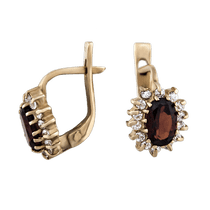оглядове фото Золоті сережки з гранатом 576730