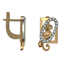 обзорное фото Золотые серьги с цирконием 420855  Золотые серьги с фианитом