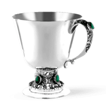 обзорное фото Чашка серебряная с малахитом Дороти 033173  Серебряные чашки