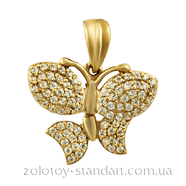 Золотой подвес Бабочка 3840 детальное изображение ювелирного изделия Золотые кулоны с фианитом Золотой подвес Бабочка 3840 детальное изображение ювелирного изделия Золотые кулоны с фианитом