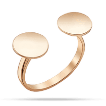 обзорное фото Золотое разъединенное кольцо с двумя гладкими круглыми дисками 040314 Золотые кольца без вставок обзорное фото Золотое разъединенное кольцо с двумя гладкими круглыми дисками 040314  Золотые кольца без вставок