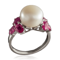обзорное фото Серебряное кольцо с рубином 023231  Серебряные кольца со вставками