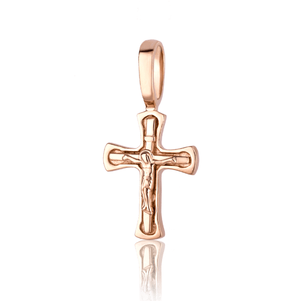 Золотой крест без вставок из красного золота 025394 детальное изображение ювелирного изделия Золотые крестики Золотой крест без вставок из красного золота 025394 детальное изображение ювелирного изделия Золотые крестики