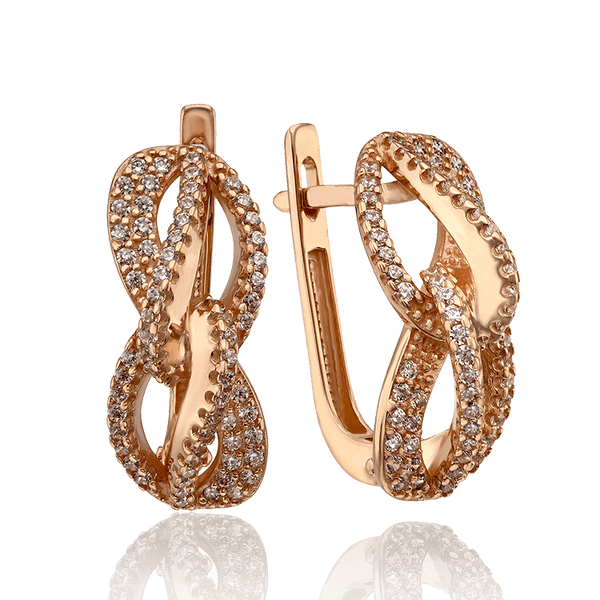 Блестящие золотые серьги Переплетения 033719 детальное изображение ювелирного изделия Золотые серьги Блестящие золотые серьги Переплетения 033719 детальное изображение ювелирного изделия Золотые серьги