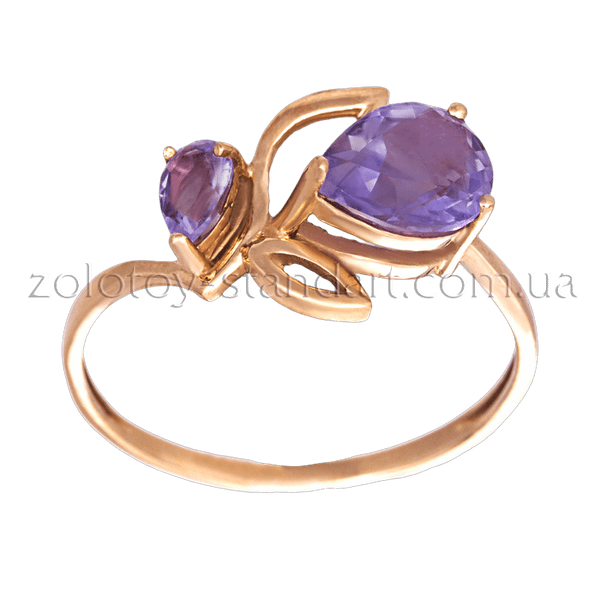 Золота каблучка з аметистом 11783 детальне зображення ювелірного виробу Золота каблучка з аметистом 11783 детальне зображення ювелірного виробу