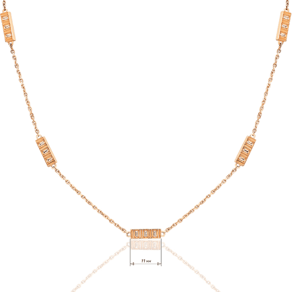 колье с прямоугольными фианитами золото 585 колье с прямоугольными фианитами золото 585