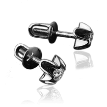 обзорное фото Серьги из белого золота с бриллиантами 023095  Золотые серьги с бриллиантами