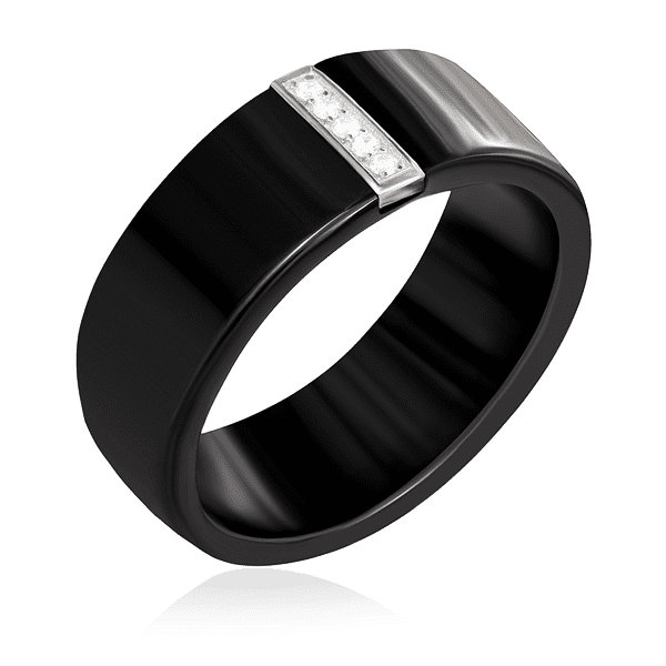 Серебряное кольцо из керамики с фианитами 024839 детальное изображение ювелирного изделия Серебряные кольца со вставками Серебряное кольцо из керамики с фианитами 024839 детальное изображение ювелирного изделия Серебряные кольца со вставками