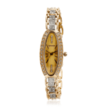обзорное фото Женские часы на руку золотые с цирконием 036206  Золотые часы