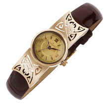 обзорное фото Женские золотые часы с кожаным ремешком в классическом стаиле 036191 Женские золотые часы обзорное фото Женские золотые часы с кожаным ремешком в классическом стаиле 036191  Женские золотые часы