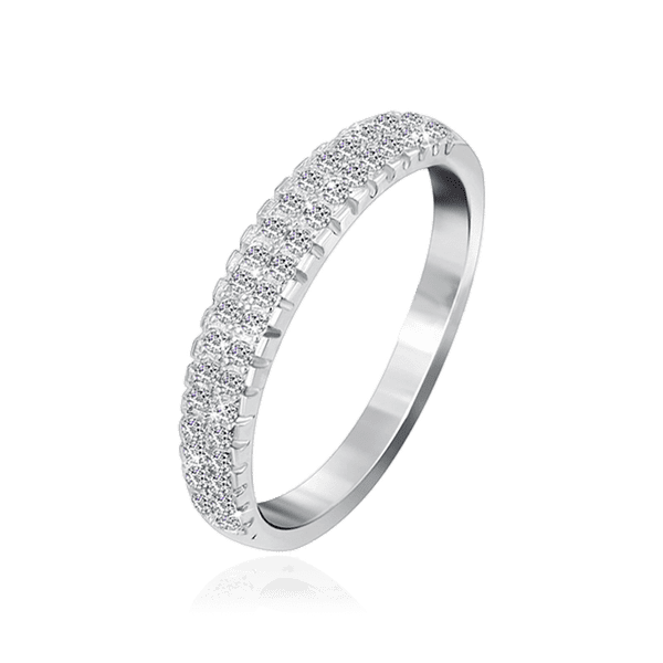 Серебряное кольцо с россыпью фианитов 031290 детальное изображение ювелирного изделия Серебряные кольца со вставками Серебряное кольцо с россыпью фианитов 031290 детальное изображение ювелирного изделия Серебряные кольца со вставками