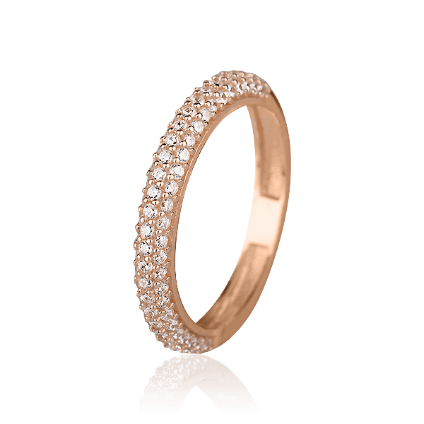 Кольцо в красном золоте с фианитами 027515 детальное изображение ювелирного изделия Золотые кольца с фианитом Кольцо в красном золоте с фианитами 027515 детальное изображение ювелирного изделия Золотые кольца с фианитом