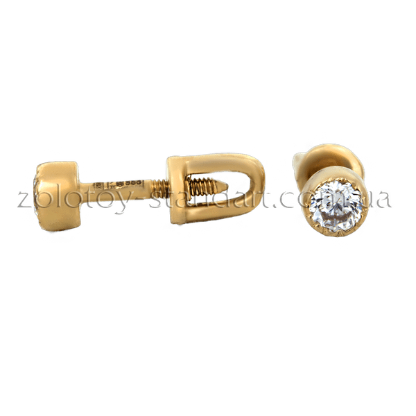 Золотые серьги гвоздики с цирконием 1,3,0226 детальное изображение ювелирного изделия Серьги с камнями Золотые серьги гвоздики с цирконием 1,3,0226 детальное изображение ювелирного изделия Серьги с камнями