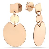 обзорное фото Золотые сережки пусеты с подвеской Геометрия 034485  Золотые серьги без вставок