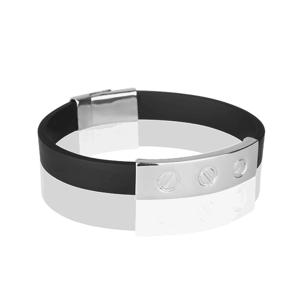 Серебряный браслет с каучуком в стиле Картье 028444 детальное изображение ювелирного изделия Браслеты мужские Серебряный браслет с каучуком в стиле Картье 028444 детальное изображение ювелирного изделия Браслеты мужские