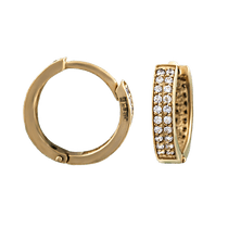 обзорное фото Золотые серьги с цирконием 21075 Золотые серьги с фианитом обзорное фото Золотые серьги с цирконием 21075  Золотые серьги с фианитом