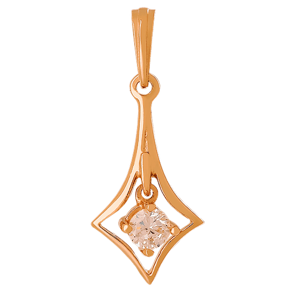 Золотой кулон с цирконием 023671 детальное изображение ювелирного изделия Золотые кулоны с фианитом Золотой кулон с цирконием 023671 детальное изображение ювелирного изделия Золотые кулоны с фианитом