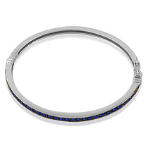 обзорное фото Серебряный женский браслет с синими фианитами 030576 Серебряные женские браслеты обзорное фото Серебряный женский браслет с синими фианитами 030576  Серебряные женские браслеты