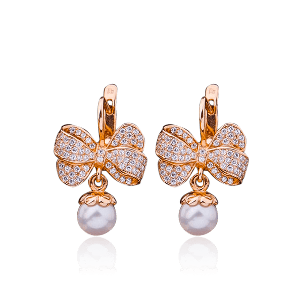 Золотые серьги с жемчугом Золотые серьги с жемчугом