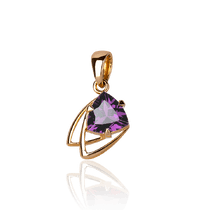 обзорное фото Кулон золотой Венесуэла с аметистом 033515 Золотые подвески обзорное фото Кулон золотой Венесуэла с аметистом 033515  Золотые подвески