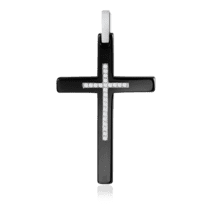 обзорное фото Серебряный декоративный крестик с фианитами 024840  Серебряные подвески крестики