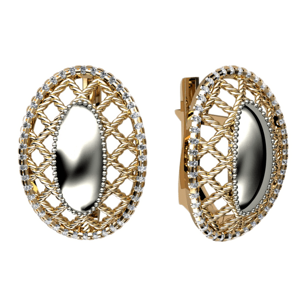 Золотые серьги с цирконием 420963 детальное изображение ювелирного изделия Золотые серьги с фианитом Золотые серьги с цирконием 420963 детальное изображение ювелирного изделия Золотые серьги с фианитом