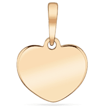 обзорное фото Женская золотая подвеска в форме сердца без вставок 039094  Золотые подвески без камней
