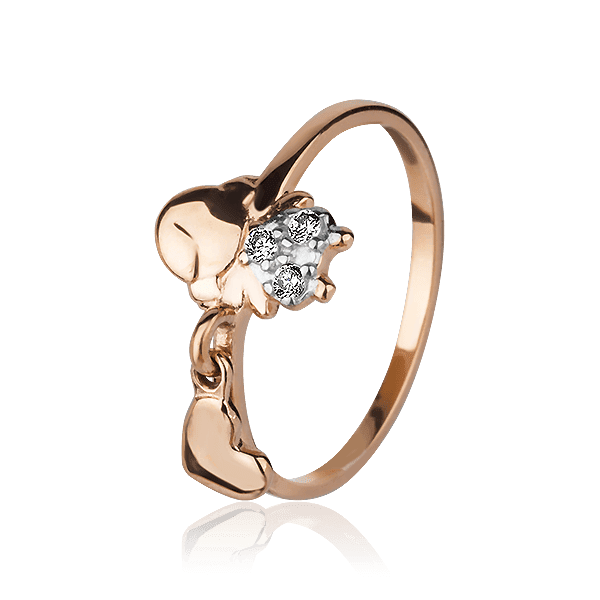 Золотое кольцо Девочка с фианитами 027823 детальное изображение ювелирного изделия Золотые кольца с фианитом Золотое кольцо Девочка с фианитами 027823 детальное изображение ювелирного изделия Золотые кольца с фианитом