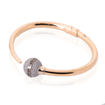 обзорное фото Золотой браслет с фианитами 025217  Золотой браслет кольцом