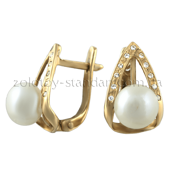 Золотые серьги с жемчугом 587324 детальное изображение ювелирного изделия Золотые серьги с жемчугом Золотые серьги с жемчугом 587324 детальное изображение ювелирного изделия Золотые серьги с жемчугом