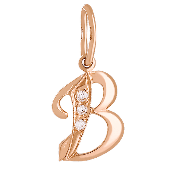 Золотой кулон буква В с цирконием 023731 детальное изображение ювелирного изделия Подвески буквы из золота Золотой кулон буква В с цирконием 023731 детальное изображение ювелирного изделия Подвески буквы из золота
